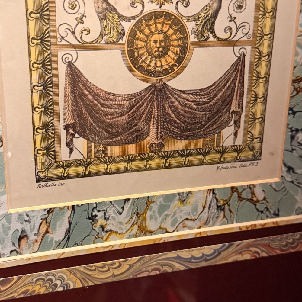 Antique Neoclassical Framed Wall Art Signed Print - Picture 5 of 5